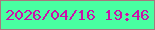文字の大きさ：2、枠の色：a7787d、背景の色：49ffa1、文字の色：cc10aa 無料ブログパーツのブログ時計