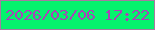 文字の大きさ：1、枠の色：a77aa1、背景の色：05f36d、文字の色：aa42b8 無料ブログパーツのブログ時計