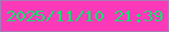 文字の大きさ：1、枠の色：a77bb7、背景の色：fc39b9、文字の色：14e071 無料ブログパーツのブログ時計