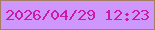 文字の大きさ：1、枠の色：a77d61、背景の色：ce97fb、文字の色：ce19a4 無料ブログパーツのブログ時計