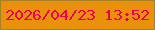 文字の大きさ：5、枠の色：a77f25、背景の色：e9910b、文字の色：e90350 無料ブログパーツのブログ時計