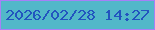 文字の大きさ：3、枠の色：a780f7、背景の色：52b8c9、文字の色：2255bf 無料ブログパーツのブログ時計