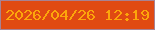 文字の大きさ：2、枠の色：a78293、背景の色：e04a12、文字の色：fca60b 無料ブログパーツのブログ時計