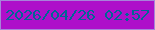 文字の大きさ：3、枠の色：a783da、背景の色：ae0fca、文字の色：006695 無料ブログパーツのブログ時計