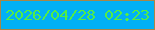 文字の大きさ：4、枠の色：a78648、背景の色：01b0f5、文字の色：52ed46 無料ブログパーツのブログ時計