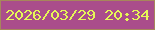 文字の大きさ：3、枠の色：a7865b、背景の色：aa4d8b、文字の色：e6f856 無料ブログパーツのブログ時計