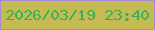 文字の大きさ：1、枠の色：a78ad9、背景の色：c6ba53、文字の色：39b15a 無料ブログパーツのブログ時計