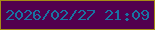 文字の大きさ：4、枠の色：a78b15、背景の色：52004e、文字の色：1874a2 無料ブログパーツのブログ時計