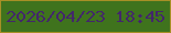 文字の大きさ：2、枠の色：a78f26、背景の色：3f731d、文字の色：43276b 無料ブログパーツのブログ時計