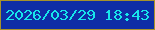 文字の大きさ：3、枠の色：a7922b、背景の色：0f2da6、文字の色：17e5ea 無料ブログパーツのブログ時計