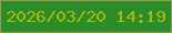 文字の大きさ：4、枠の色：a79453、背景の色：2a8d29、文字の色：a8b909 無料ブログパーツのブログ時計