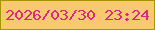 文字の大きさ：2、枠の色：a79500、背景の色：f9c970、文字の色：db2a83 無料ブログパーツのブログ時計