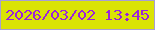 文字の大きさ：1、枠の色：a79fd3、背景の色：dae304、文字の色：9b23da 無料ブログパーツのブログ時計