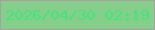 文字の大きさ：1、枠の色：a7a09d、背景の色：86ce8c、文字の色：42e57a 無料ブログパーツのブログ時計