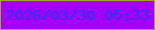 文字の大きさ：2、枠の色：a7a131、背景の色：a400f9、文字の色：2739e6 無料ブログパーツのブログ時計