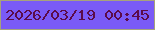 文字の大きさ：4、枠の色：a7a27b、背景の色：7a5af6、文字の色：5b0b49 無料ブログパーツのブログ時計