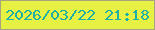 文字の大きさ：4、枠の色：a7a280、背景の色：e7f144、文字の色：1daea4 無料ブログパーツのブログ時計