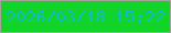 文字の大きさ：4、枠の色：a7a299、背景の色：10d428、文字の色：16b8cb 無料ブログパーツのブログ時計