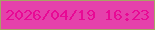 文字の大きさ：3、枠の色：a7a364、背景の色：e541ab、文字の色：e80995 無料ブログパーツのブログ時計