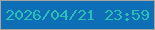 文字の大きさ：3、枠の色：a7a3a3、背景の色：0e6fb6、文字の色：2dbeb7 無料ブログパーツのブログ時計