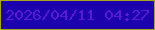 文字の大きさ：3、枠の色：a7a617、背景の色：1c02ad、文字の色：5919d5 無料ブログパーツのブログ時計