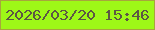 文字の大きさ：3、枠の色：a7a63c、背景の色：9ef817、文字の色：5c5744 無料ブログパーツのブログ時計