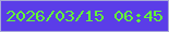 文字の大きさ：5、枠の色：a7a7d7、背景の色：5b3de8、文字の色：63f937 無料ブログパーツのブログ時計