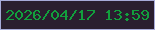 文字の大きさ：2、枠の色：a7aad9、背景の色：2a1e2f、文字の色：129f3d 無料ブログパーツのブログ時計