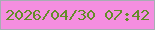 文字の大きさ：2、枠の色：a7adb4、背景の色：f48ee0、文字の色：648c29 無料ブログパーツのブログ時計