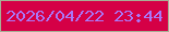 文字の大きさ：5、枠の色：a7ae95、背景の色：d50046、文字の色：ab76f6 無料ブログパーツのブログ時計