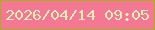 文字の大きさ：5、枠の色：a7af1d、背景の色：f47794、文字の色：dfeeb9 無料ブログパーツのブログ時計