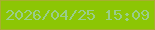 文字の大きさ：3、枠の色：a7af30、背景の色：8cc604、文字の色：99cd89 無料ブログパーツのブログ時計