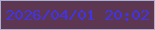 文字の大きさ：2、枠の色：a7afd3、背景の色：5d3752、文字の色：4234e6 無料ブログパーツのブログ時計