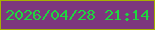文字の大きさ：1、枠の色：a7b000、背景の色：7d377d、文字の色：1fd73f 無料ブログパーツのブログ時計
