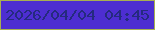 文字の大きさ：1、枠の色：a7b051、背景の色：4d2ed1、文字の色：252a7f 無料ブログパーツのブログ時計