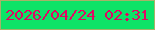 文字の大きさ：3、枠の色：a7b268、背景の色：0ee367、文字の色：e10763 無料ブログパーツのブログ時計