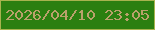 文字の大きさ：2、枠の色：a7b34e、背景の色：2b7f10、文字の色：b9a16b 無料ブログパーツのブログ時計