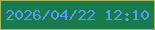 文字の大きさ：4、枠の色：a7b362、背景の色：177b4d、文字の色：559ef1 無料ブログパーツのブログ時計