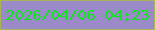 文字の大きさ：1、枠の色：a7b557、背景の色：9b8ac8、文字の色：0fe41f 無料ブログパーツのブログ時計