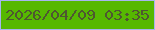 文字の大きさ：2、枠の色：a7b5f1、背景の色：56b801、文字の色：4e5731 無料ブログパーツのブログ時計