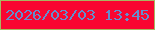 文字の大きさ：1、枠の色：a7b761、背景の色：f90631、文字の色：638ece 無料ブログパーツのブログ時計