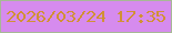 文字の大きさ：2、枠の色：a7b896、背景の色：d68bee、文字の色：d19134 無料ブログパーツのブログ時計