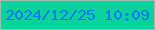 文字の大きさ：4、枠の色：a7b8af、背景の色：09d29c、文字の色：0777fb 無料ブログパーツのブログ時計