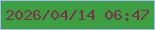 文字の大きさ：1、枠の色：a7b8f4、背景の色：3ca042、文字の色：7c314c 無料ブログパーツのブログ時計