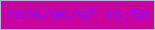 文字の大きさ：4、枠の色：a7bbd4、背景の色：cb039d、文字の色：8f0bff 無料ブログパーツのブログ時計