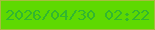 文字の大きさ：4、枠の色：a7bc3f、背景の色：5ed901、文字の色：32b72f 無料ブログパーツのブログ時計