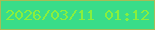 文字の大きさ：5、枠の色：a7bc56、背景の色：39dd89、文字の色：89ef3d 無料ブログパーツのブログ時計