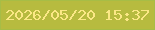 文字の大きさ：5、枠の色：a7bd46、背景の色：b7bb3f、文字の色：fbe886 無料ブログパーツのブログ時計