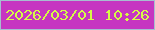 文字の大きさ：4、枠の色：a7bed0、背景の色：c636c1、文字の色：d5fb46 無料ブログパーツのブログ時計
