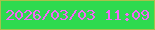 文字の大きさ：4、枠の色：a7c14b、背景の色：2eda4f、文字の色：f466f8 無料ブログパーツのブログ時計